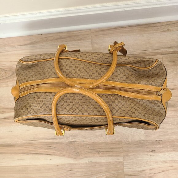 Vintage Gucci Micro GG Duffle Travel Bag Brown - Picture 5 of 12